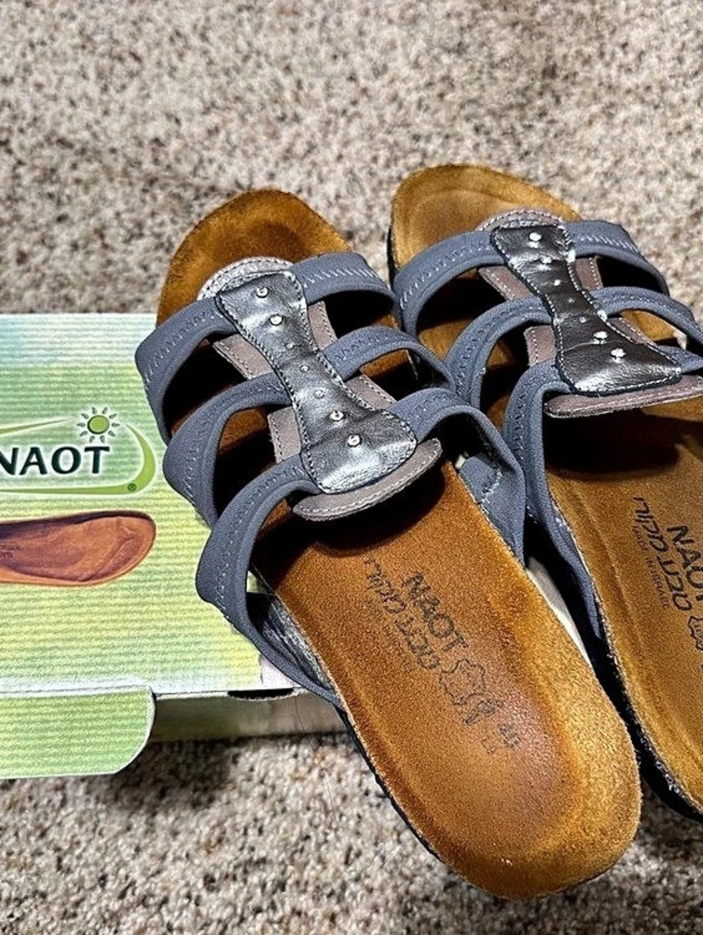 Naot Susan Women's Gray & Brown Studded Sandals